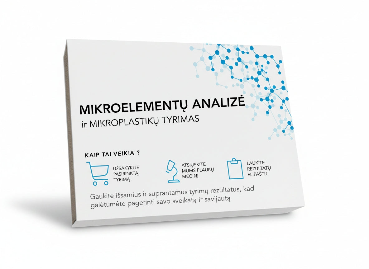 Mikroelementų analizė + Mikroplastikų tyrimas Jums