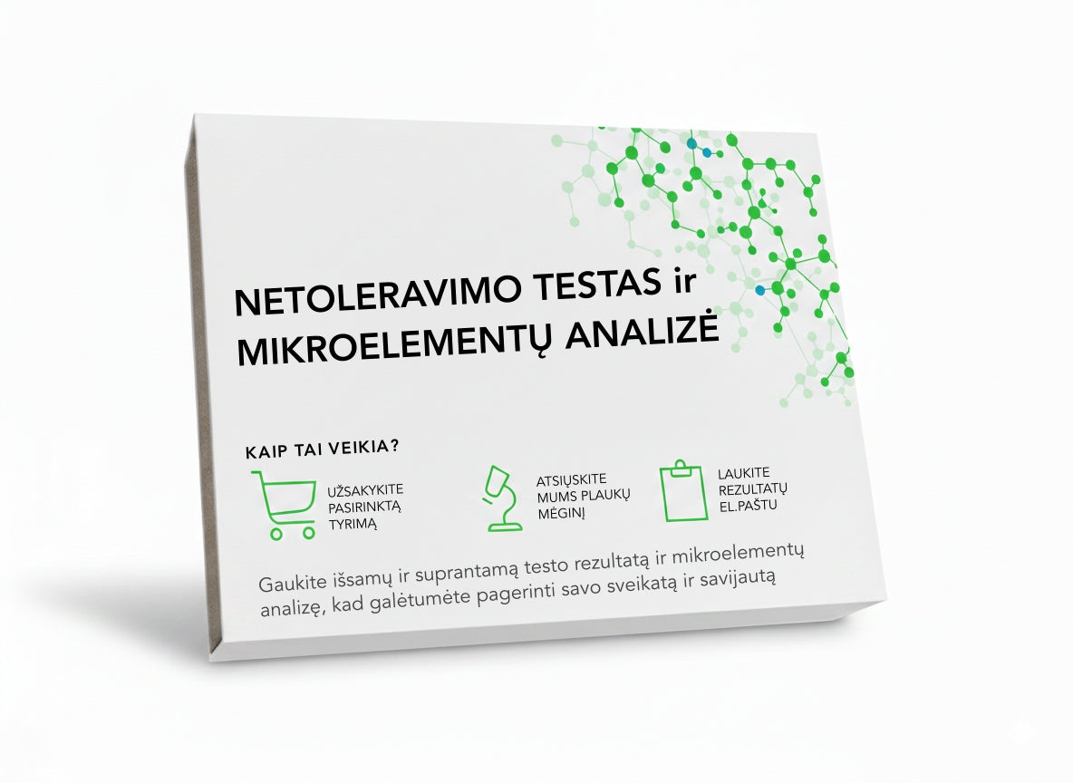 Netoleravimo testas + Mikroelementų analizė Jums