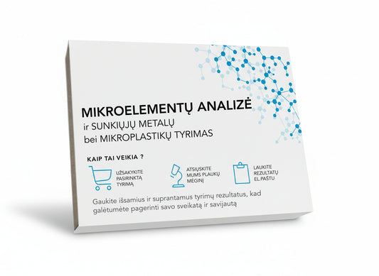 Mikroelementų analizė + Sunkiųjų metalų tyrimas + Mikroplastikų tyrimas Jums