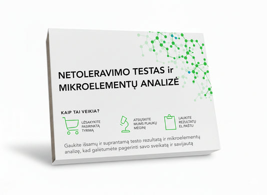 Netoleravimo testas + Mikroelementų analizė Jums